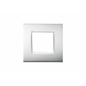 Placca Quadra 502 2M Moduli Grigio Silver Compatibile con Bticino Living