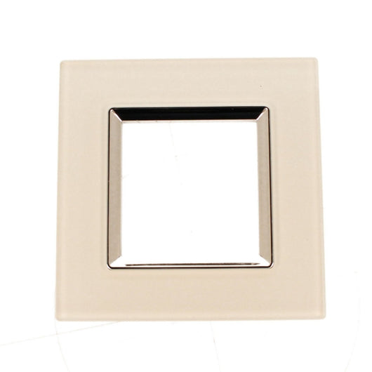 Placca Quadrata In Vetro Temperato MBL 2M Bianco Compatibile Bticino Living