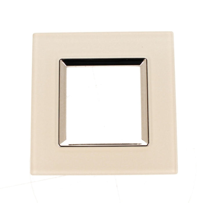 Placca Quadrata In Vetro Temperato MBL 2M Bianco Compatibile Bticino Living