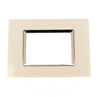 Placca Quadrata In Vetro Temperato MBL 3M Bianco Compatibile Bticino Living BLN84301