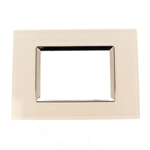 Placca Quadrata In Vetro Temperato MBL 3M Bianco Compatibile Bticino Living BLN84301