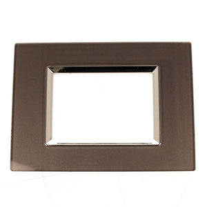 Placca Quadrata In Vetro Temperato MBL 3M Grigio Compatibile Bticino Living BLN84310