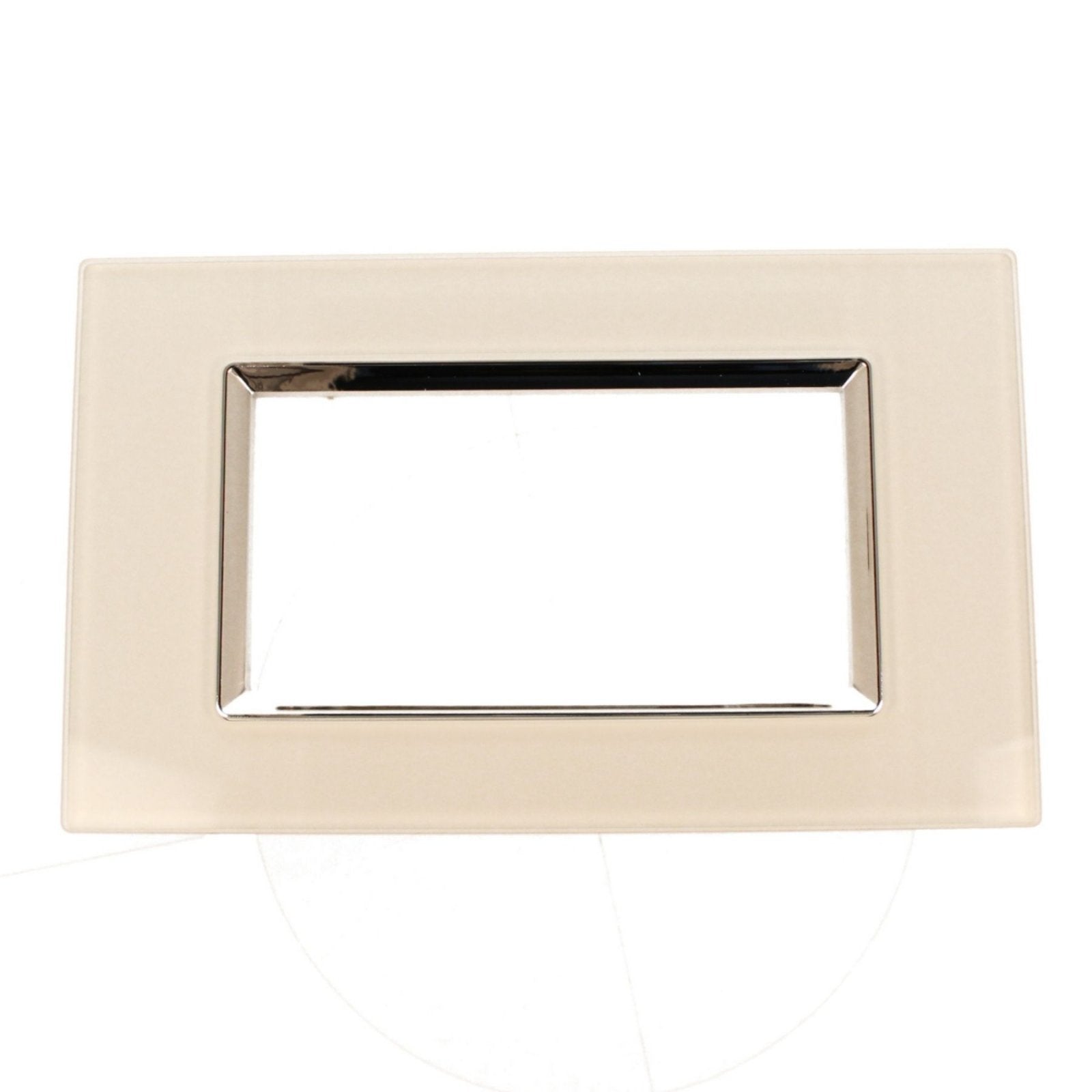 Placca Quadrata In Vetro Temperato MBL 4M Bianco Compatibile Bticino Living BLN84401