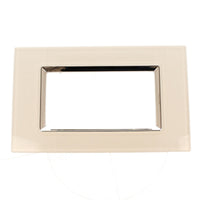 Placca Quadrata In Vetro Temperato MBL 4M Bianco Compatibile Bticino Living BLN84401