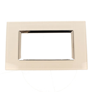 Placca Quadrata In Vetro Temperato MBL 4M Bianco Compatibile Bticino Living BLN84401