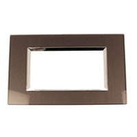 Placca Quadrata In Vetro Temperato MBL 4M Grigio Compatibile Bticino Living BLN84410