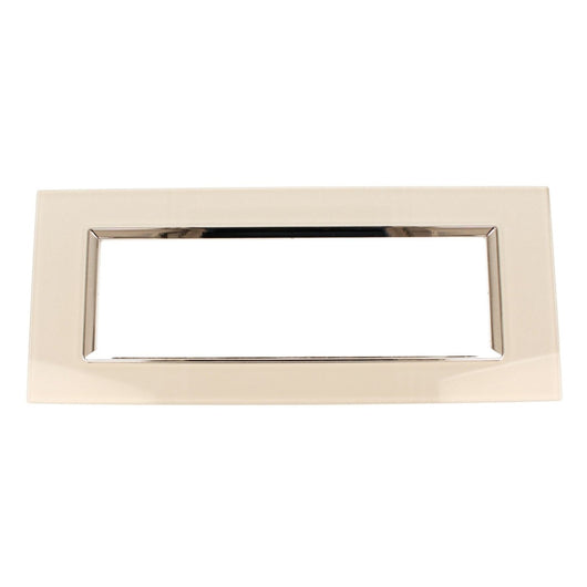 Placca Quadrata In Vetro Temperato MBL 7M Bianco Compatibile Bticino Living BLN84701
