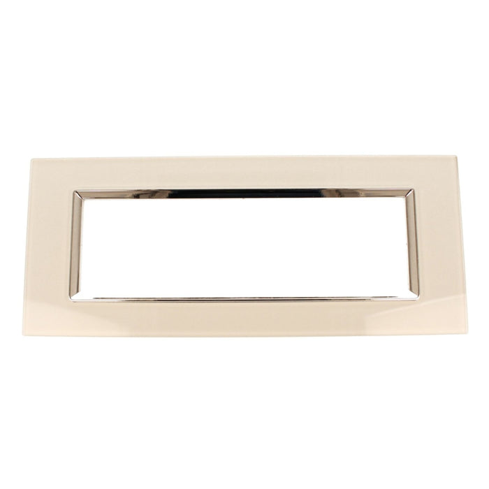 Placca Quadrata In Vetro Temperato MBL 7M Bianco Compatibile Bticino Living BLN84701
