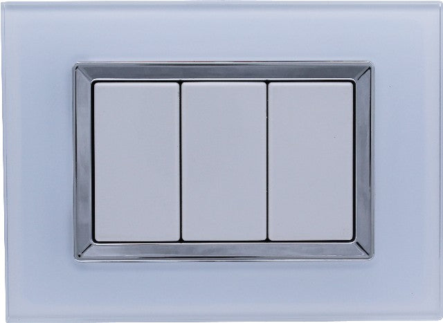 Placca Elegance Bianco Vetro 503 3M Moduli Compatibile Bticino Matix SD68003VT