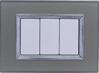 Placca Vetro Plex Elegance Titanio 3M 503 Compatibile Matix