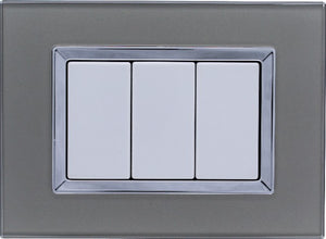 Placca Vetro Plex Elegance Titanio 3M 503 Compatibile Matix