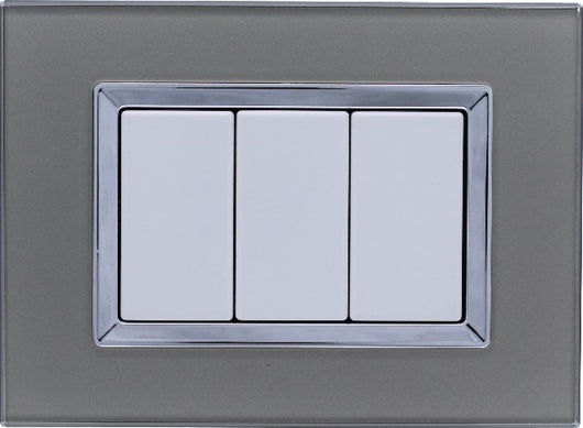 Placca Vetro Plex Elegance Titanio 3M 503 Compatibile Matix