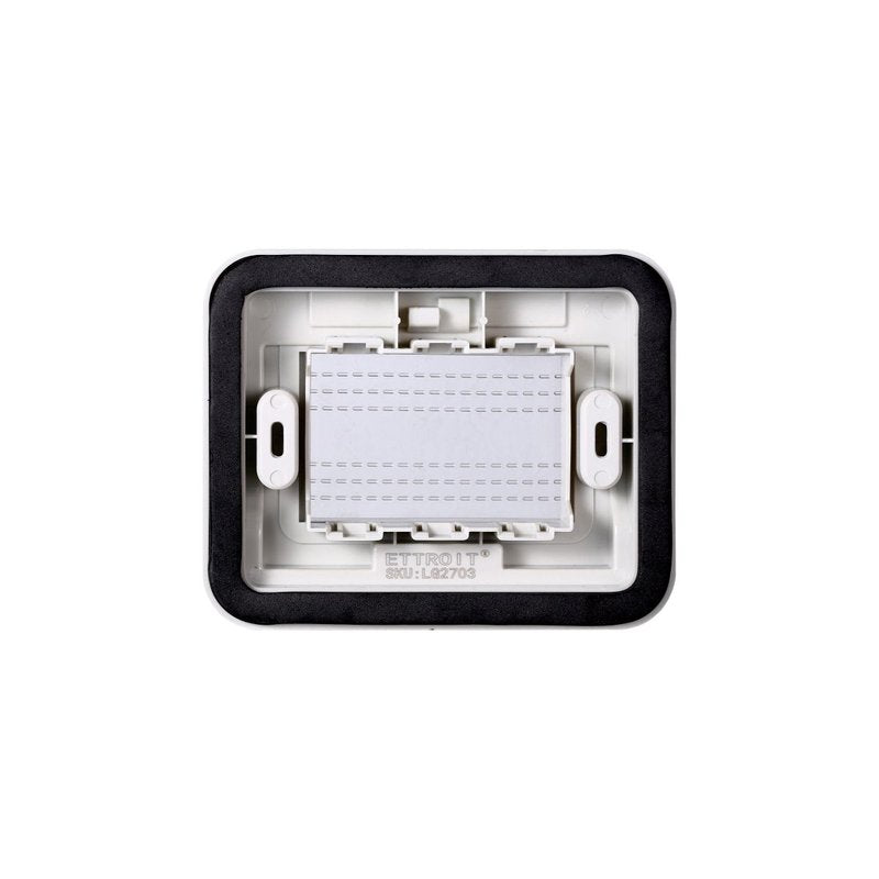 Placca con Coperchio Supporto Stango Idrobox IP55 Compatibile Con Bticino Living Light 3P Grigio