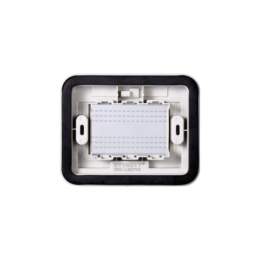 Placca con Coperchio Supporto Stango Idrobox IP55 Compatibile Con Bticino Living Light 3P Grigio