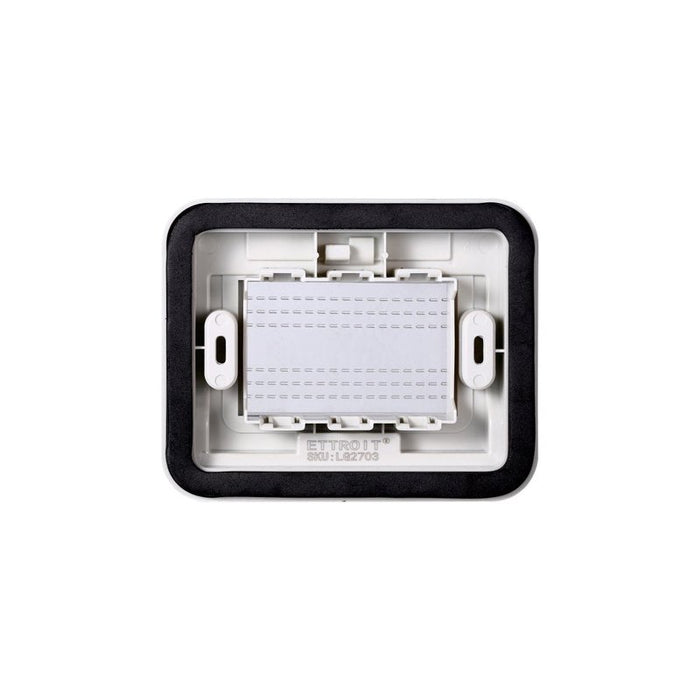 Placca con Coperchio Supporto Stango Idrobox IP55 Compatibile Con Bticino Living Light 3P Grigio