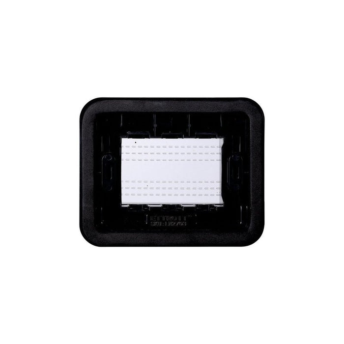 Placca con Coperchio Supporto Stango Idrobox IP55 Compatibile Con Bticino Living Light 3P Nero