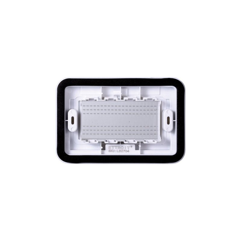 Placca con Coperchio Supporto Stango Idrobox IP55 Compatibile Con Bticino Living Light 4P Bianco