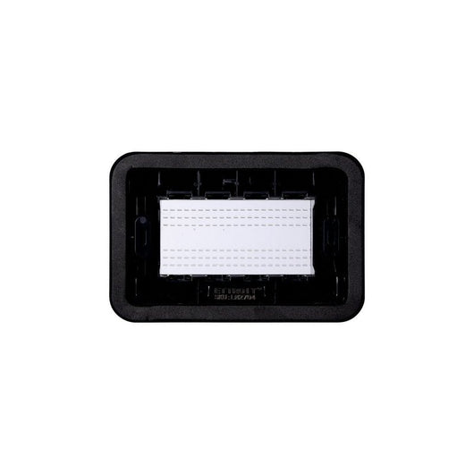 Placca con Coperchio Supporto Stango Idrobox IP55 Compatibile Con Bticino Living Light 4P Nero