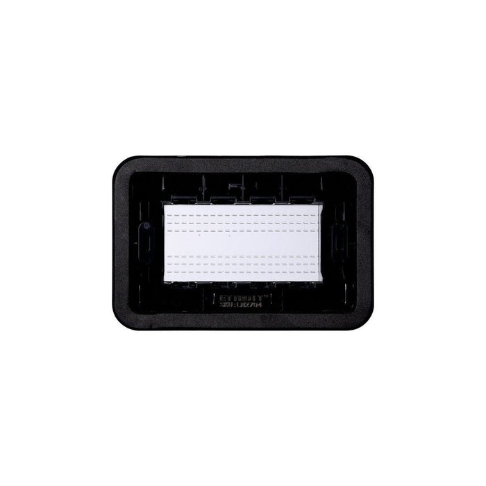 Placca con Coperchio Supporto Stango Idrobox IP55 Compatibile Con Bticino Living Light 4P Nero