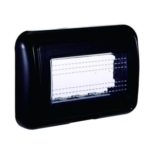 Placca con Coperchio Supporto Stango Idrobox IP55 Compatibile Con Bticino Living Light 4P Nero