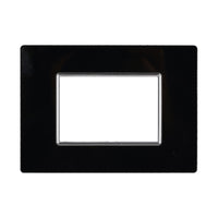 Placca in Vetro 503 3P Moduli Nero Compatibile con Axolute AN84302