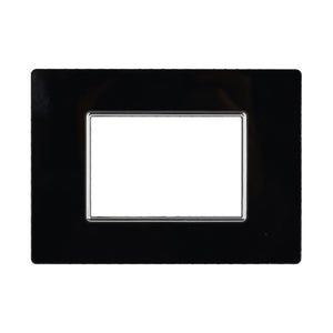 Placca in Vetro 503 3P Moduli Nero Compatibile con Axolute AN84302