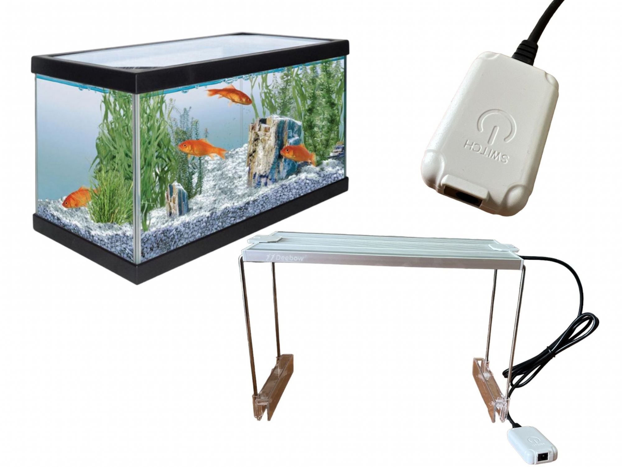 Plaffoniera Led Lampada per acquario con supporto 40-52cm/16-20in Dee-45