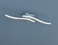 ROUTE PLAFONIERA LED 10W 1000lm, 3000K 2 BACCHETTE ONDULATE ACCIAIO SATINATO L. 56CM