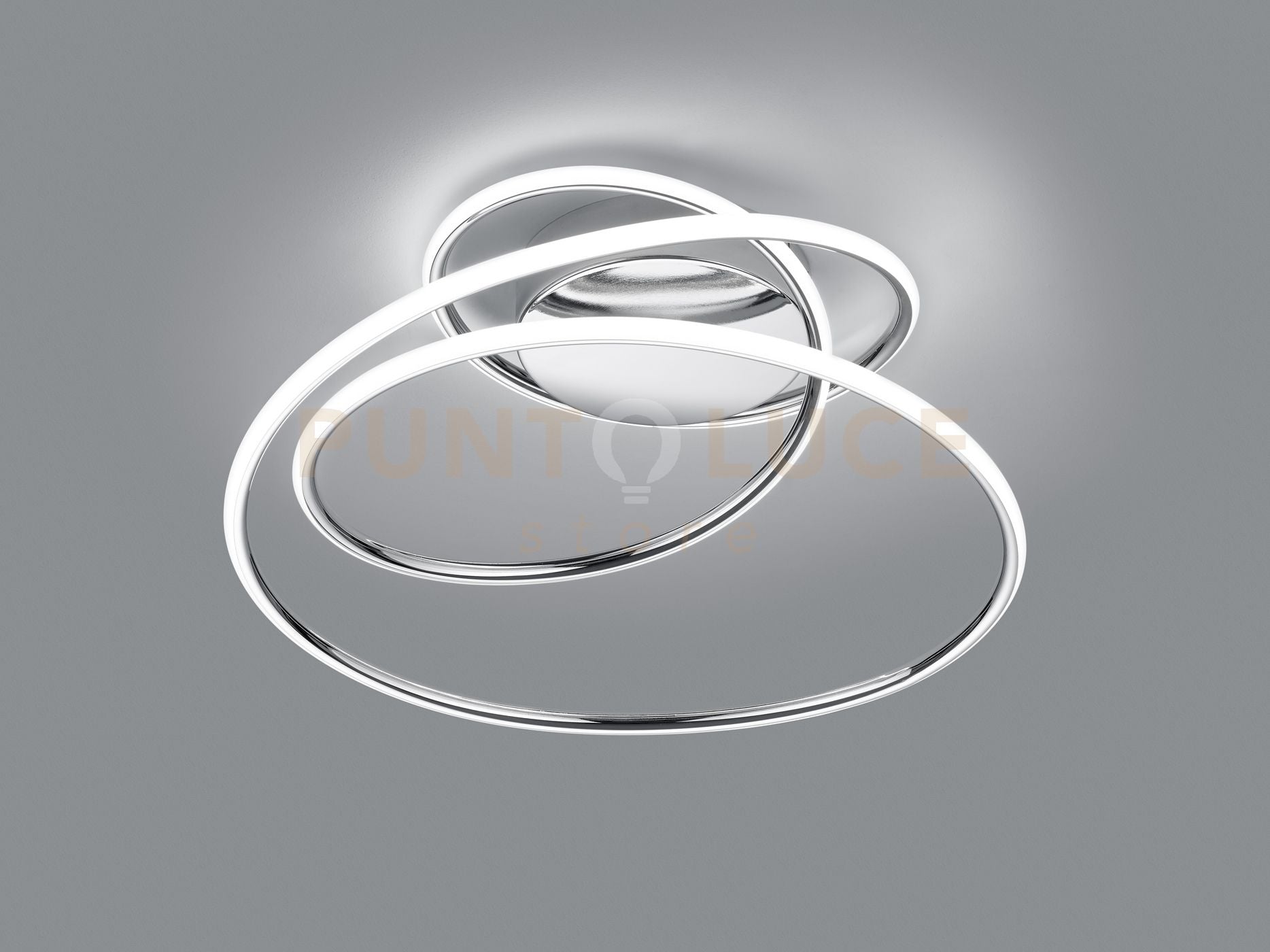 BOLOGNA PLAFONIERA LED 36W 5100lm, 4000K CROMO CON DIMMERAZIONE AD INTERRUTTORE D.50CM