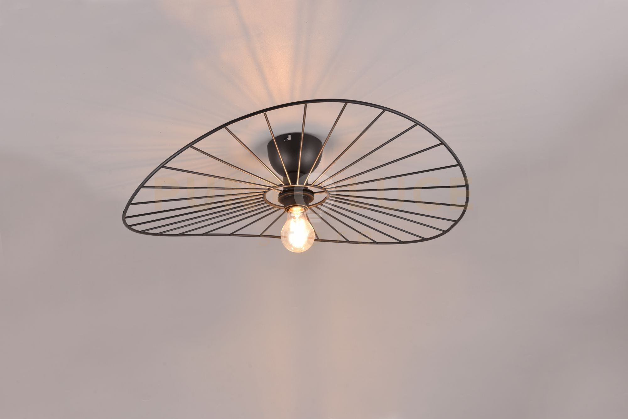 CHAPEAU PLAFONIERA METALLO NERO D.60CM 1 LUCE ATTACO E28