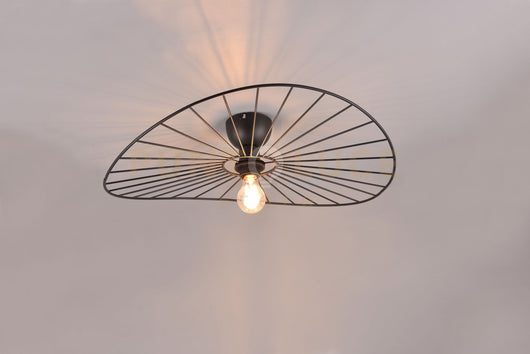 CHAPEAU PLAFONIERA METALLO NERO D.60CM 1 LUCE ATTACO E28