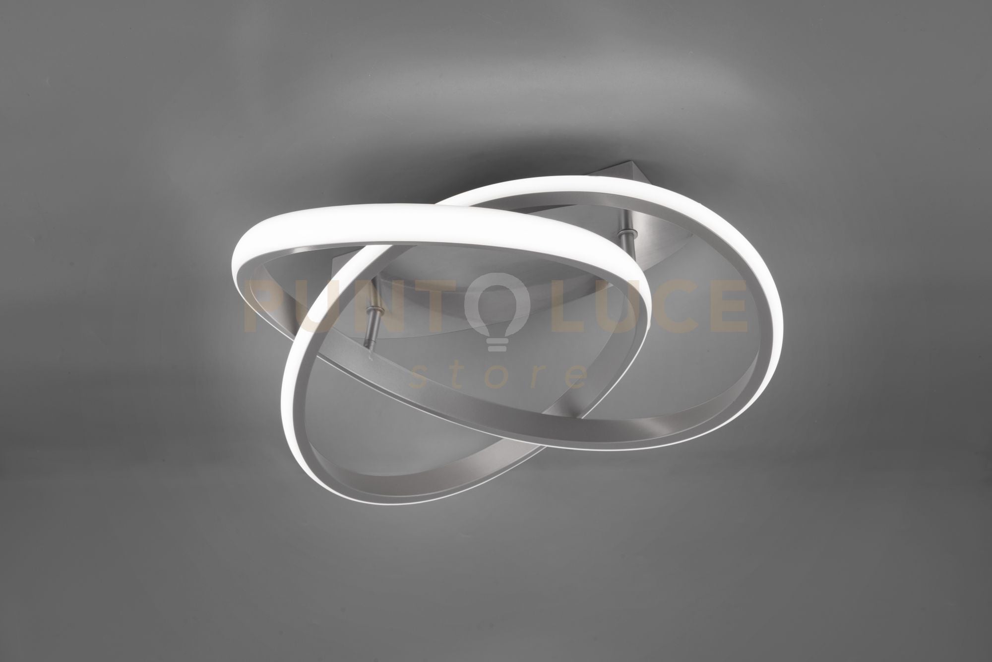 COURSE PLAFONIERA LED 18W 2400lm, 4000K CERCHIO INFINITO ACCIAIO SATINATO D. 45CM DIMMERABILE TRAMITE INTERRUTTORE