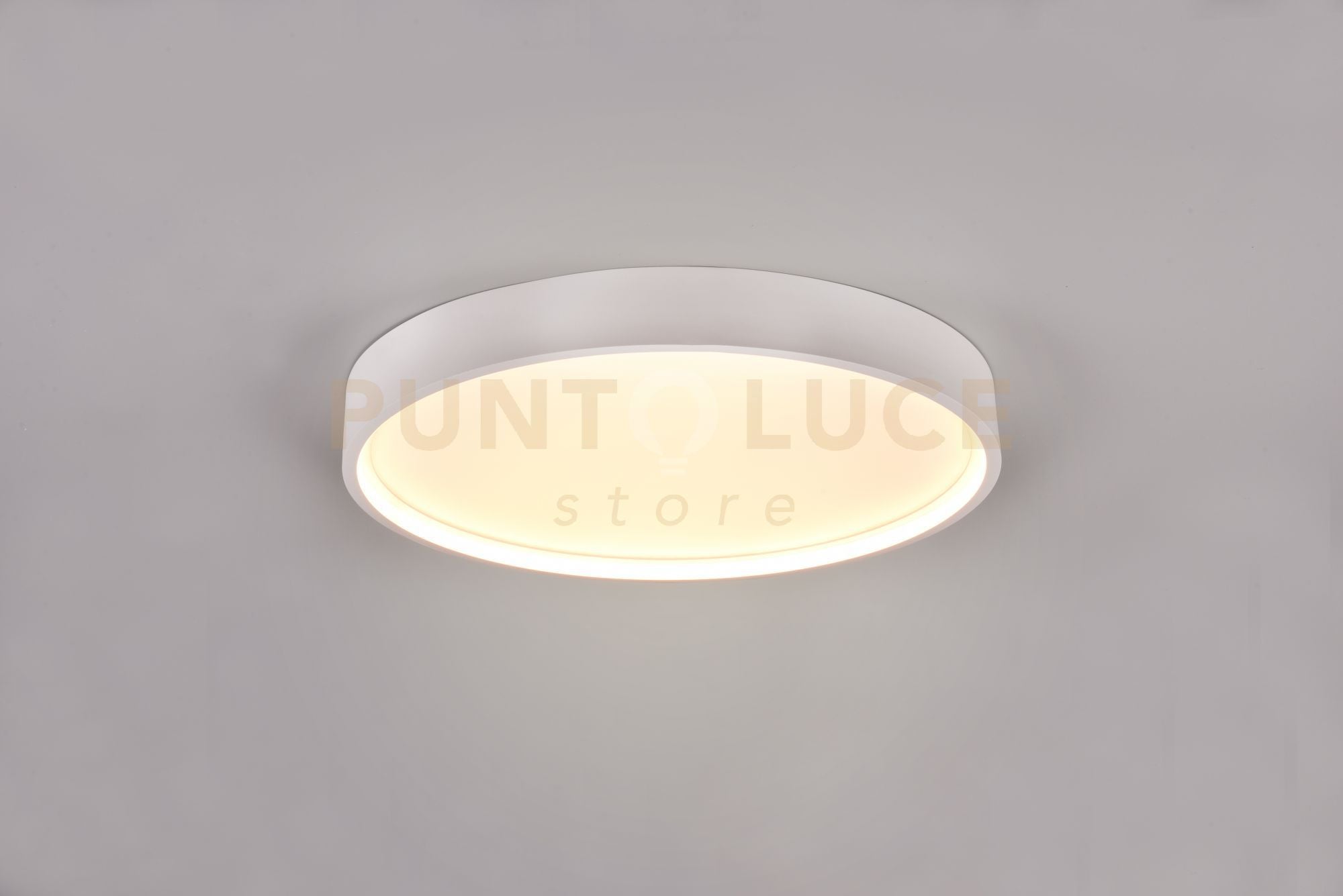 DOHA PLAFONIERA LED 29W 3260lm, 2300+3000+4000K CON BORDO METALLO BIANCO ILLUMINATO E REGOLAZIONE TEMPERATURA DI COLORE LED D. 45CM