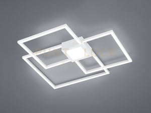 HYDRA PLAFONIERA LED 38W 4400lm, 4000K BIANCA TRIPLO QUADRATO + LUCE CENTRALE DIMMERABILE CON INTERRUTTORE L. 65,6X65,6CM