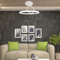 Plafoniera Lampadario LED 37W 4000lm Doppio Anelli Incrociate Colore Bianco D495mm 4000K SKU-14985