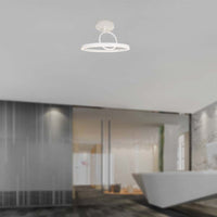 Plafoniera Lampadario LED 37W 4000lm Doppio Anelli Incrociate Colore Bianco D495mm 4000K SKU-14985
