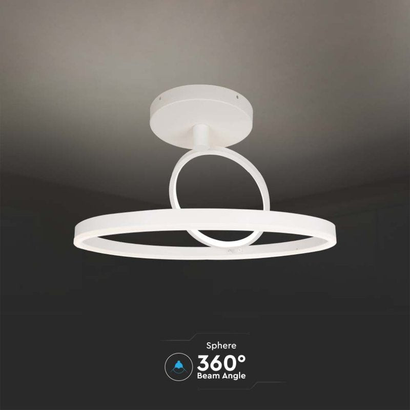 Plafoniera Lampadario LED 37W 4000lm Doppio Anelli Incrociate Colore Bianco D495mm 4000K SKU-14985