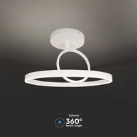 Plafoniera Lampadario LED 37W 4000lm Doppio Anelli Incrociate Colore Bianco D495mm 4000K SKU-14985