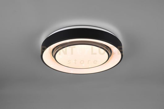 MONA PLAFONIERA LED 20W 2400lm, 3000 - 6000K CON TECNOLOGIA MULTIFUNZIONE " WIZ " DIFFUSORE EFFETTO CIELO STELLATO E BORDO NERO OPACO D. 38CM