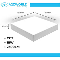 Plafoniera Pannello Led CCT Quadrato 160X160X43mm 18W 2300LM Montaggio a Plafone