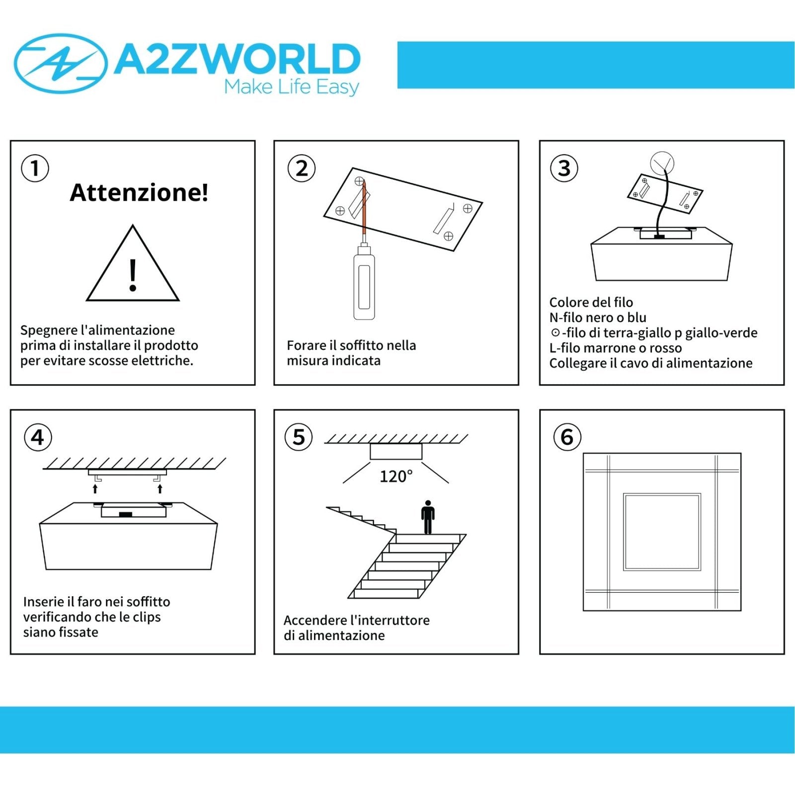 Plafoniera Pannello Led CCT Quadrato 210X210X43mm 24W 3400LM Montaggio a Plafone