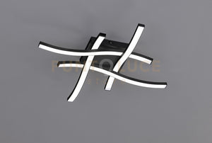 ROUTE PLAFONIERA LED 20W · 2000lm, 3000K 4 BACCHETTE ONDULATE ANTRACITE 46CM