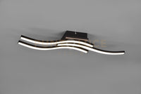 ROUTE PLAFONIERA LED  15W 1000lm, 3000K 3 BACCHETTE ONDULATE ANTRACITE CON EFFETTO LEGNO L. 56CM