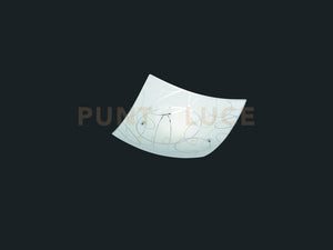 SPIRELLI PLAFONIERA QUADRATA VETRO DECORO CERCHI D. 30X30CM 1 LUCE ATTACCO E27