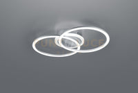 VENIDA PLAFONIERA LED  25w 3000lm, 3000K DOPPIO CERCHIO ALLUMINIO CON LUCE CENTRALE REGOLAZIONE INTENSITA' INTERRUTTORE L.50CM