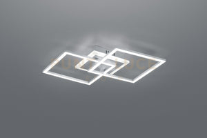 VENIDA PLAFONIERA LED 25W 3000lm, 3000K DOPPIO QUADRATO ALLUMINIO CON LUCE CENTRALE REGOLAZIONE INTENSITA' INTERRUTTORE L.58CM