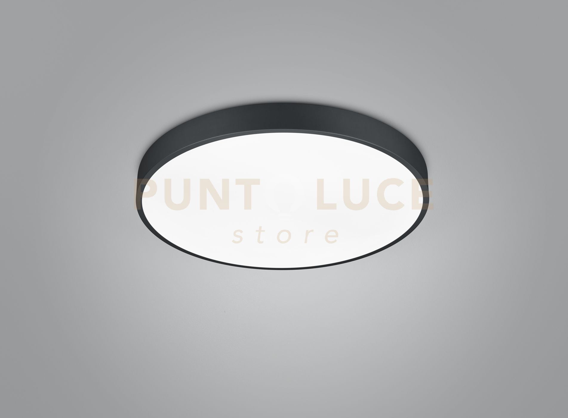 WACO PLAFONIERA LED 52,5W 6200lm, 2300+3000+4000K DIMMERABILE METALLO NERO CON INTERRUTTORE PER VARIAZIONE TEMPERATURA DI COLORE LED D. 49CM