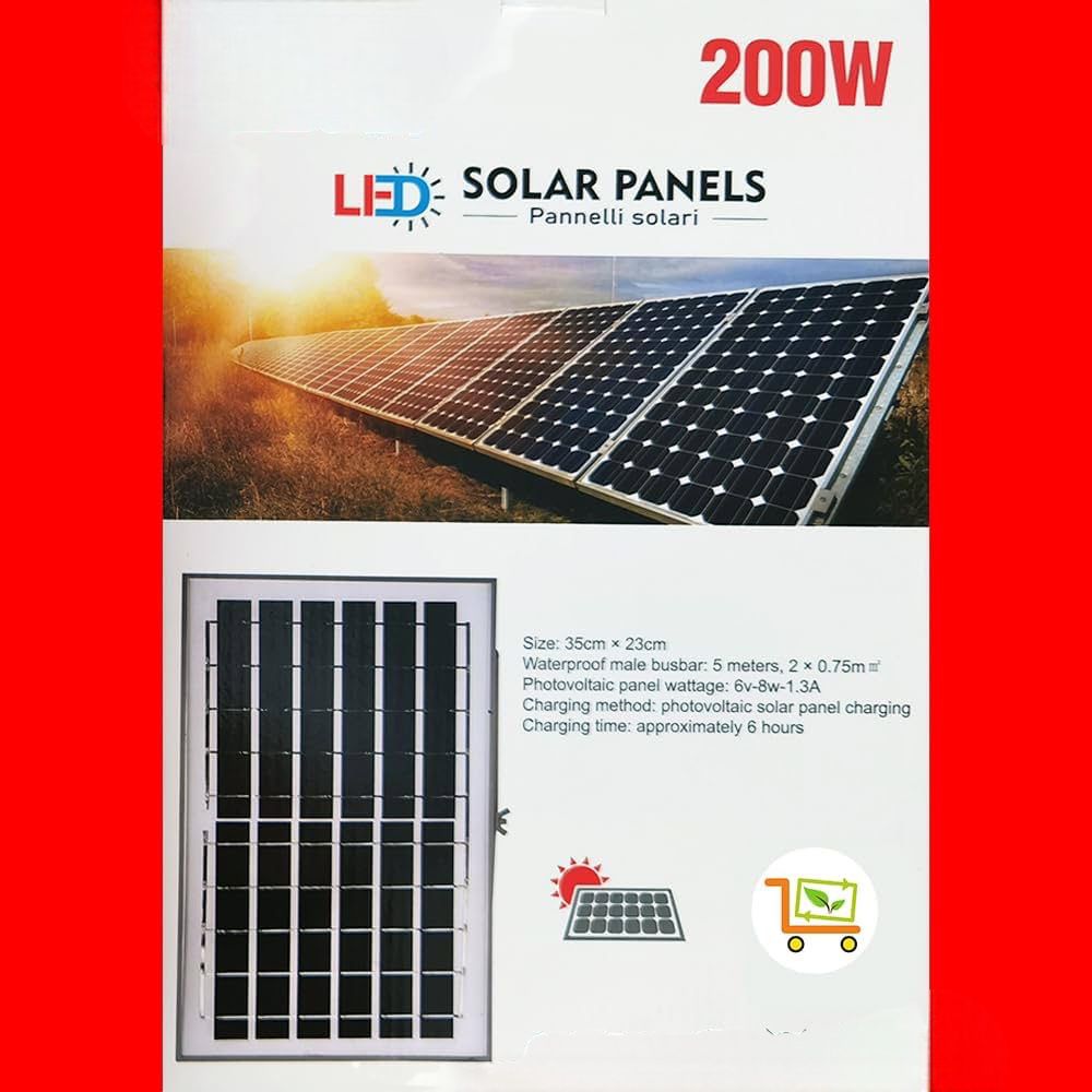 Plafoniera a Led 200W Circolare con sensore pannello solare 6000mAh FO-11-26