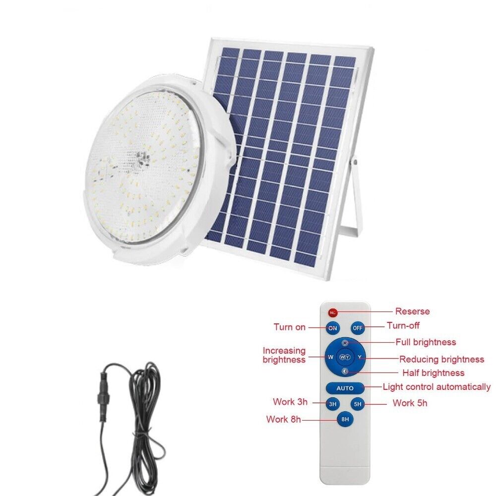 Plafoniera a led 200w circolare con sensore pannello solare 6500K FO-11-05