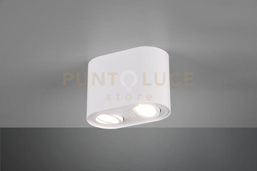 COOKIE CILINDRO 2 SPOTS ORIENTABILI BIANCO L. 17,8CM H. 12,5CM 2 LUCI ATTACCO GU10